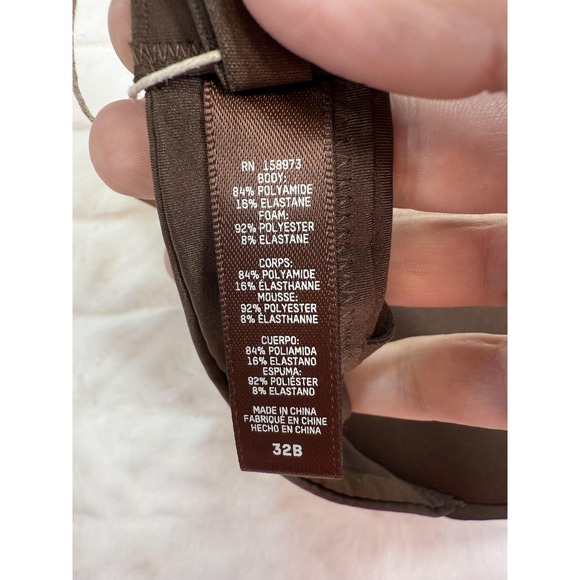 Skims Wireless Form Push Up Bra Womens 32B Cocoa Brown Seamless Logo Intimates - Picture 8 of 10